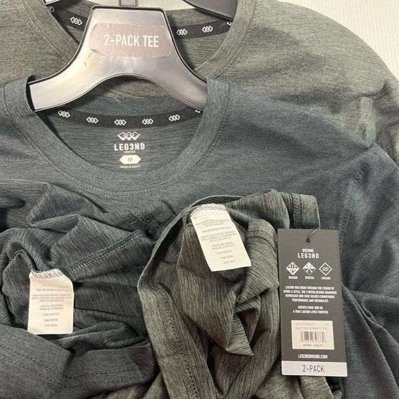 LEG3ND Super Soft Light Weight Stretch Moisture Wicking Long Sleeve 2pc Crews - Picture 9 of 11